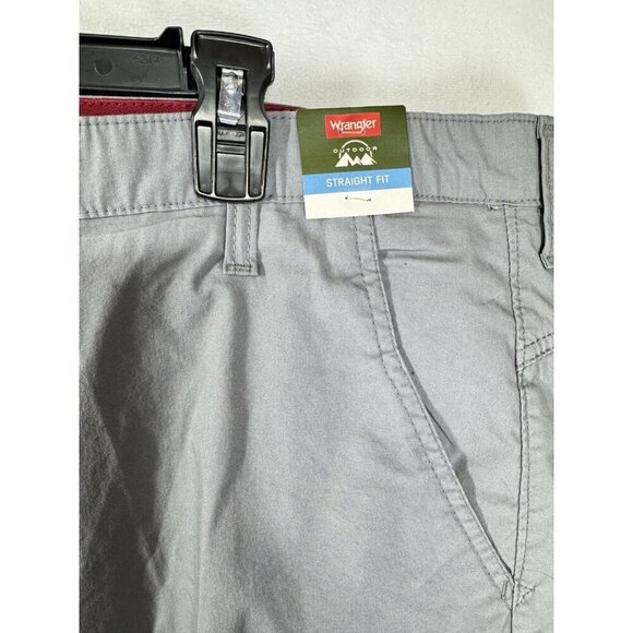 Wrangler Straight Fit Shorts Mens 46 Gray Outdoor Stretch Flat Front 9” NEW - Picture 4 of 8